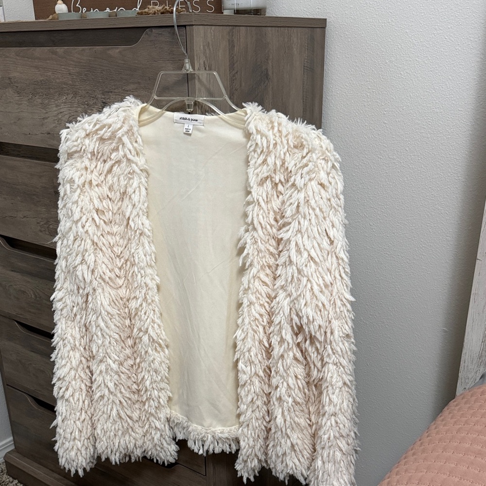 Stylish Cream Textured Cardigan